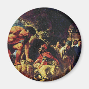 Odysseus in der Höhle des Polyphem von Jordaens Ja Magnet
