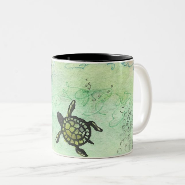 Odyssey-Schildkröte auf einer Kaffeetasse (VorderseiteRechts)
