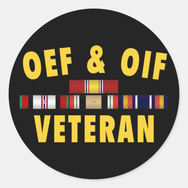 OEF- und OIF-Aufkleber Runder Aufkleber (Vorderseite)