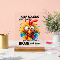 Oeil de poulet amusant roulé mot art