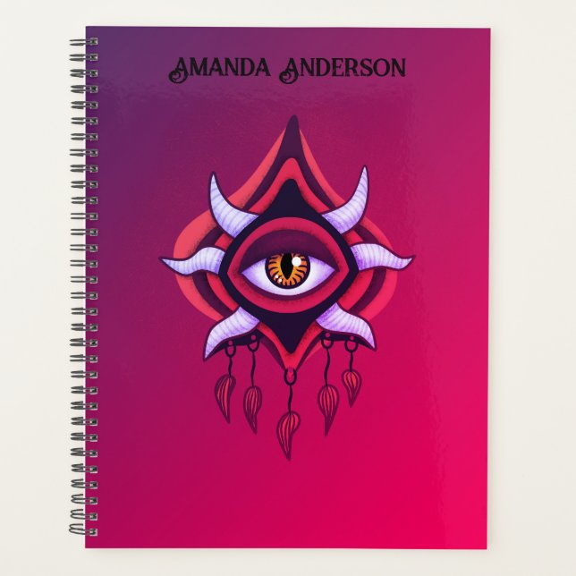 Oeil démon pourpre - Nom de l'art occulte gothique (Devant)