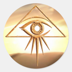 Oeil des autocollants de pierre de rayon de soleil