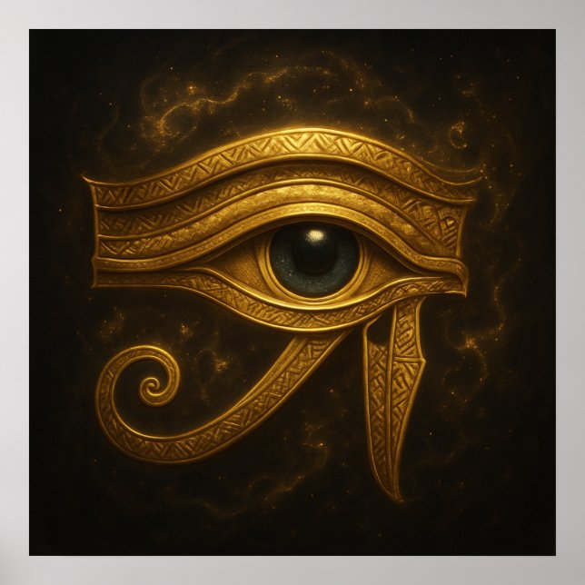 OEil d'or de Horus Poster égyptien (Devant)