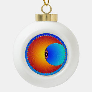Oeil Du Soleil Boule En Céramique Ornement