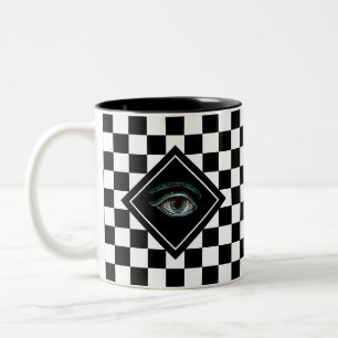 Œil Omniscient sur Mug Magique d'Échecs Noir & Bla