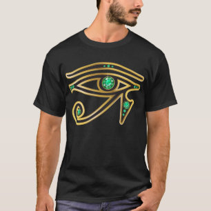 Oeil vert de Ra dans le T-shirt d'or