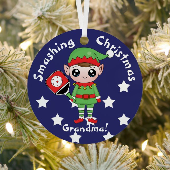 Oelf de Noël de Pickleball, Ornement de Métal (Insitu)