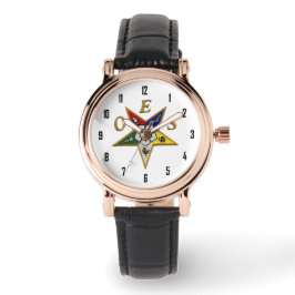 OES Custom Women's Kristall White Enamel Armbanduhr