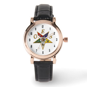 OES das diamante de imitación-Weiß-Email Armbanduhr