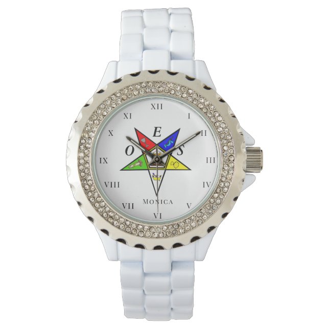 OES Eastern Star Schwester Freemason Wohltätigkeit Armbanduhr (Vorderseite)