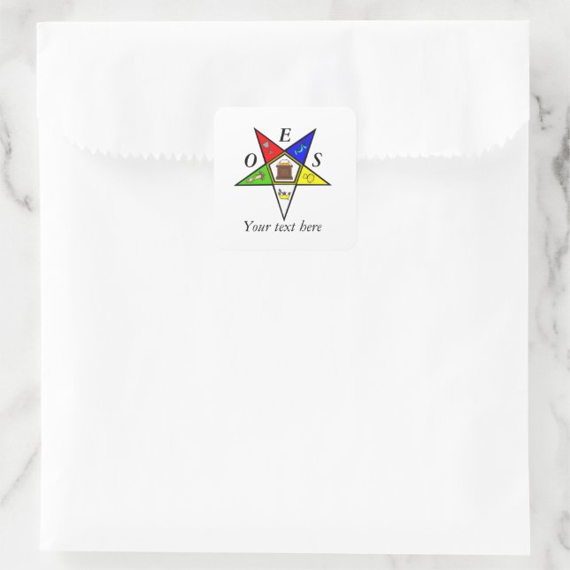 OES Eastern Star Sister Mauerwerk Quadratischer Aufkleber (Tasche)