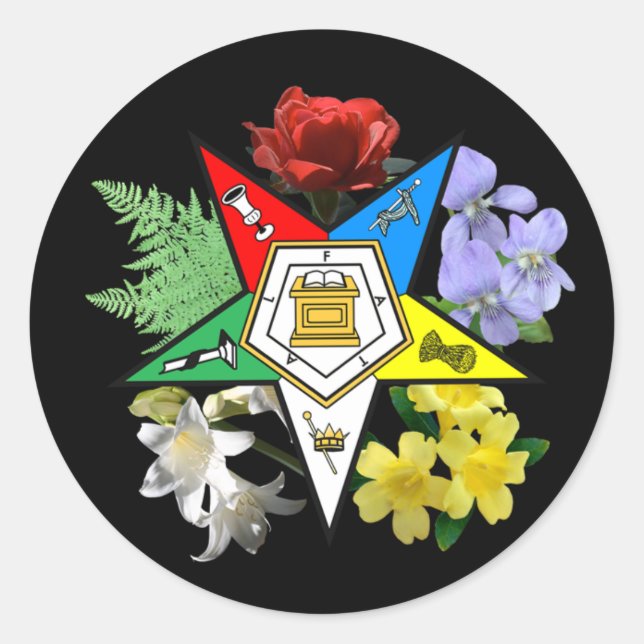 OES Floral Emblem autocollant (Devant)