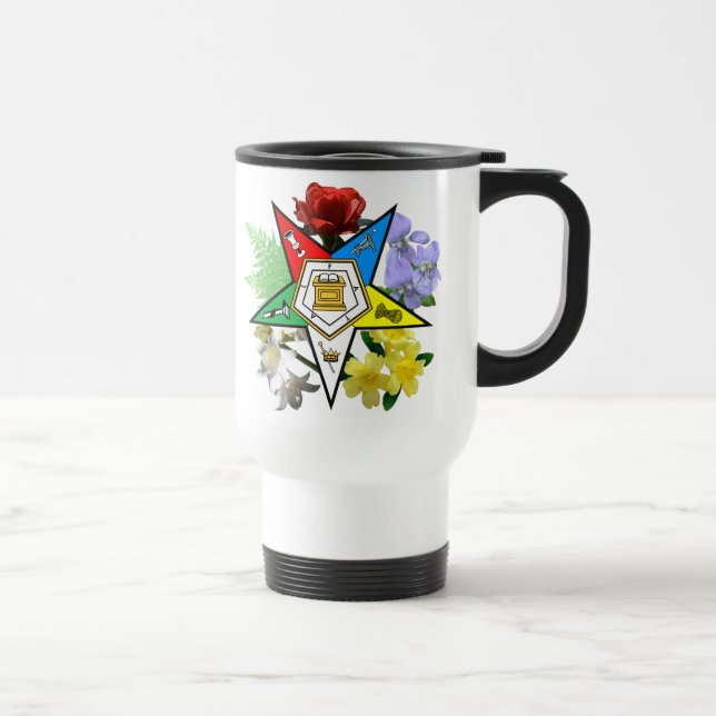 OES florales Emblem Reisen Mug Reisebecher (Rechts)
