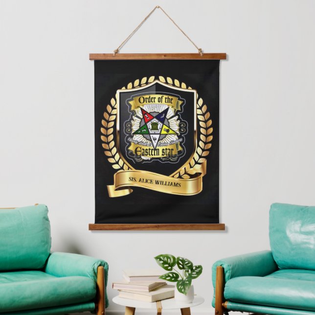 OES Hanging Tapestry Wandteppich Mit Holzrahmen (Wohnzimmer)