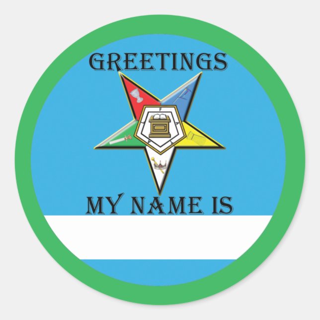 OES Name Tag Runder Aufkleber (Vorderseite)