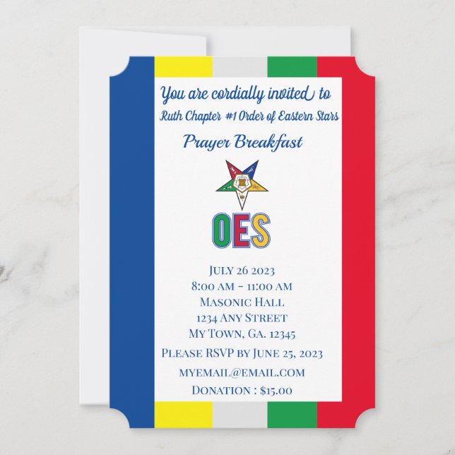 OES Prayer Breakfast Invitation (Devant)