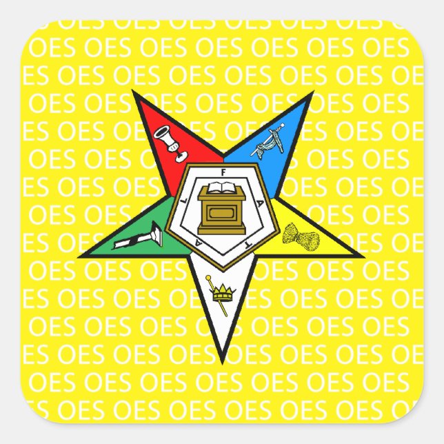 OES-Reihenfolge des Oststernaufklebers Quadratischer Aufkleber (Vorderseite)
