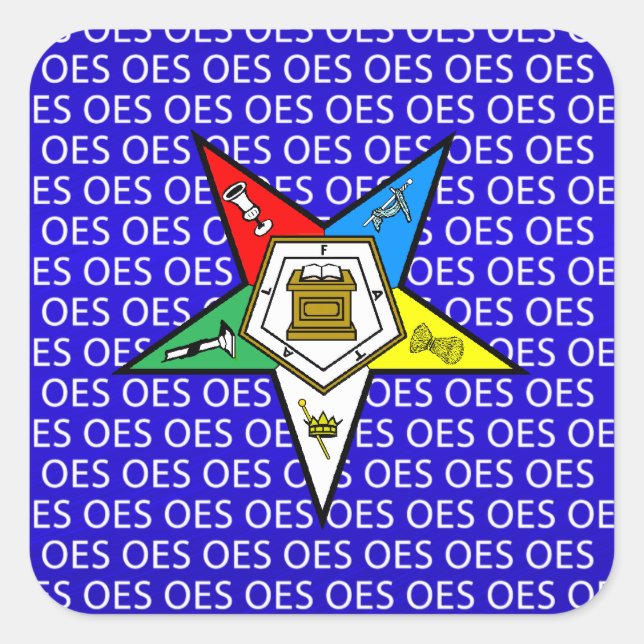 OES-Reihenfolge des Oststernaufklebers Quadratischer Aufkleber (Vorderseite)