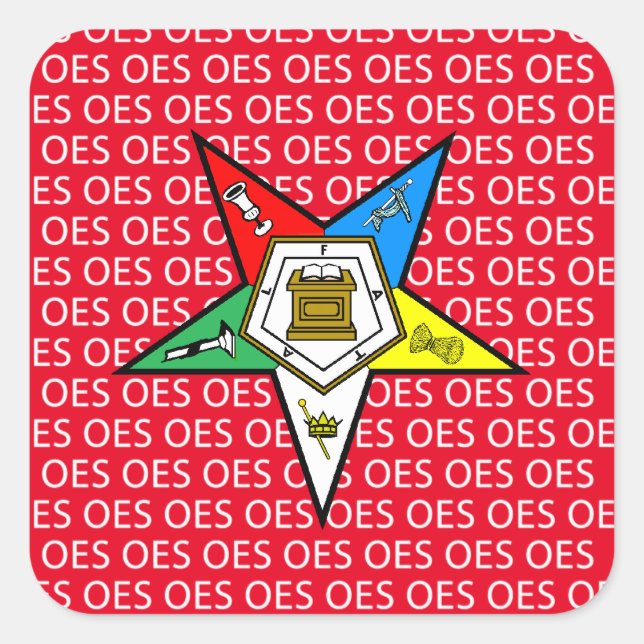 OES-Reihenfolge des Oststernaufklebers Quadratischer Aufkleber (Vorderseite)