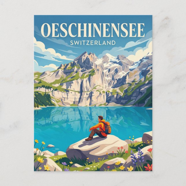 Oeschinensee Schweiz Postkarte (Vorderseite)