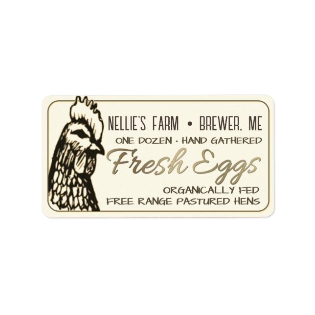 Oeuf Carton Expédition ou Étiquette de adresse ave (Devant)