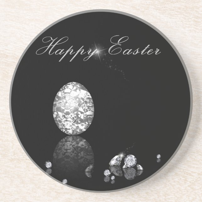 Oeuf de Pâques brillant - Dessous de verre de grès (Devant)