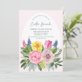 Oeuf de Pâques, Rose, Brunch Floral Invitation