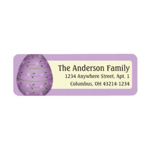 Oeuf de Pâques violet décoré d4 Étiquettes de adre