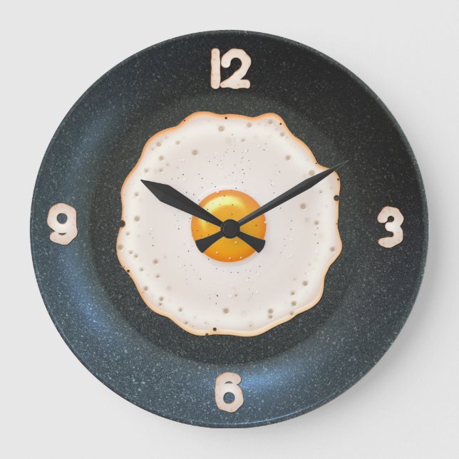 Oeuf frit en Pan - Horloge de conception murale (Recto)