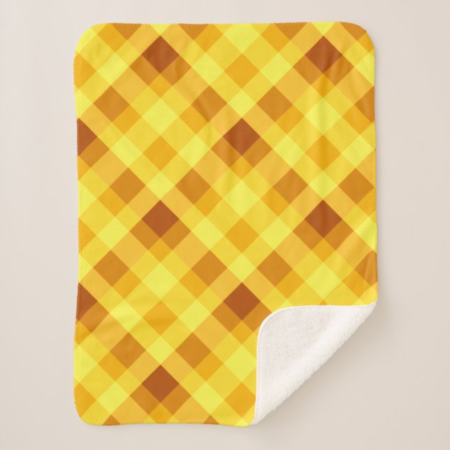 Oeuf mignon Jaune Plaid Petite couverture Sherpa (Devant)
