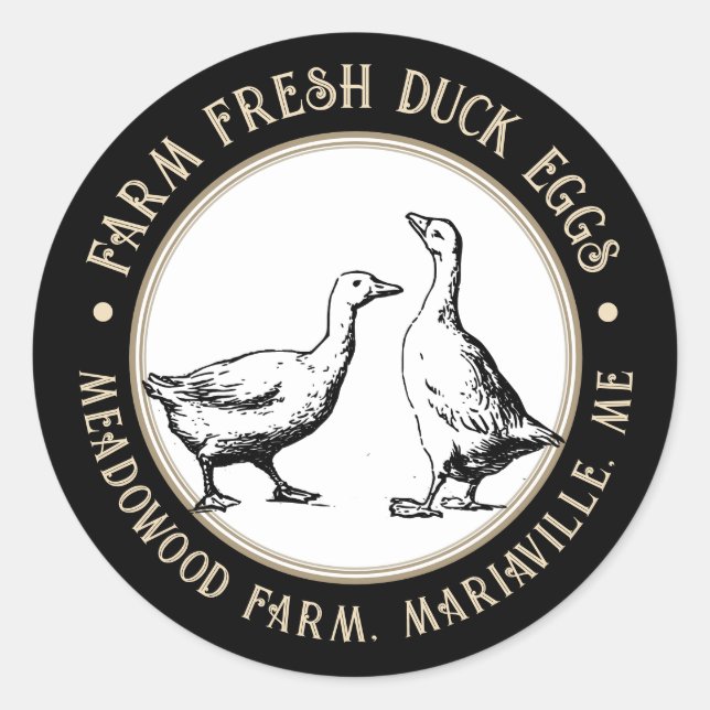 Oeuf noir fantaisie carton Étiquette Canard ou OEu (Devant)