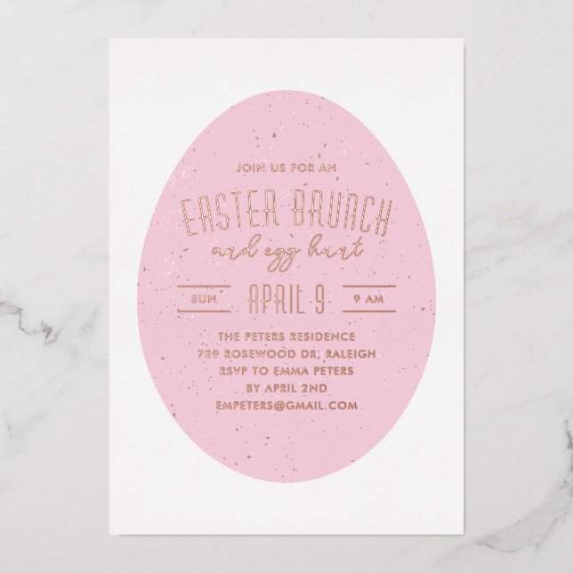 OEuf pané rose Invitation de la fête de chasse de  (Recto)