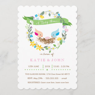 Oeuf rose  Invitation de Baby showers filles