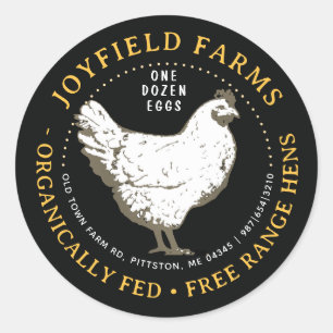 OEUFS BIOLOGIQUES CARTON ÉTIQUETTE Blanc Hen sur n