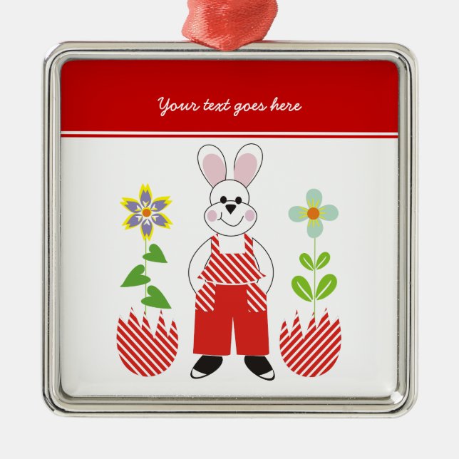 OEufs cassés de Pâques fleurs ornement personnalis (Devant)