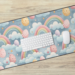 Œufs de Pâques arc-en-ciel pastel vintage avec nua