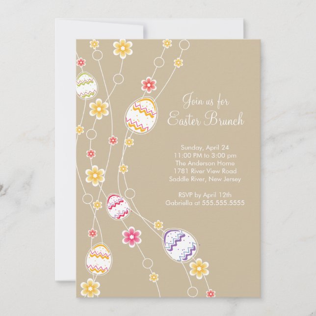 Oeufs de Pâques Brunch de Pâques Invitation (Devant)