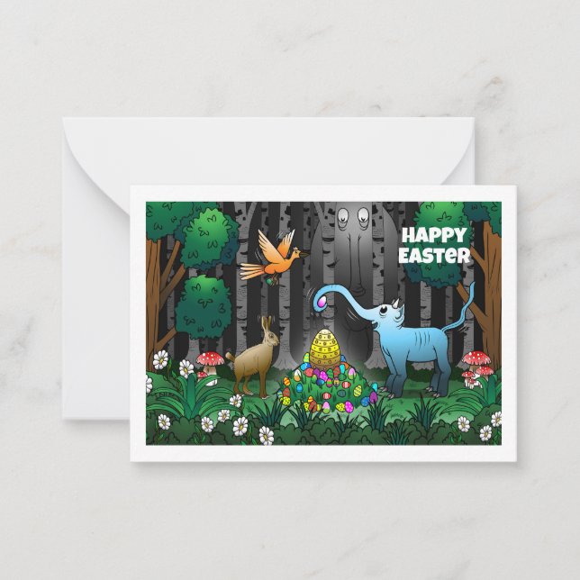 OEufs de Pâques dans la carte de billet Woods (Devant)