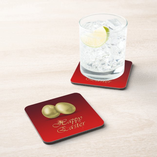 Oeufs de Pâques d'or - Dessous de verre en plastiq (Côté Droit)