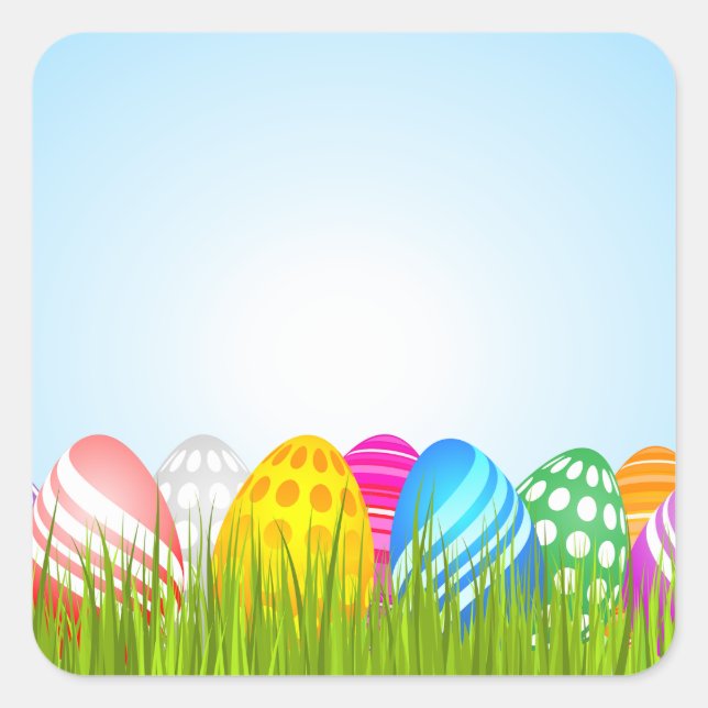Oeufs De Pâques En Stickers D'Herbe (Devant)