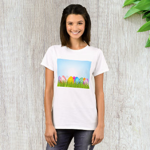 Oeufs De Pâques En T-shirt Femme D'Herbe