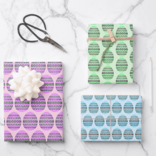 OEufs de Pâques Enveloppement Papier Feuille plate