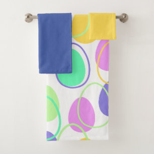 Oeufs de Pâques et contours Ensemble de serviettes