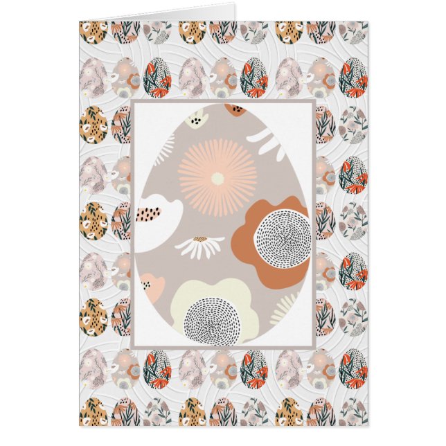 OEufs de Pâques Floral Élégant Carte de voeux plié (Devant)