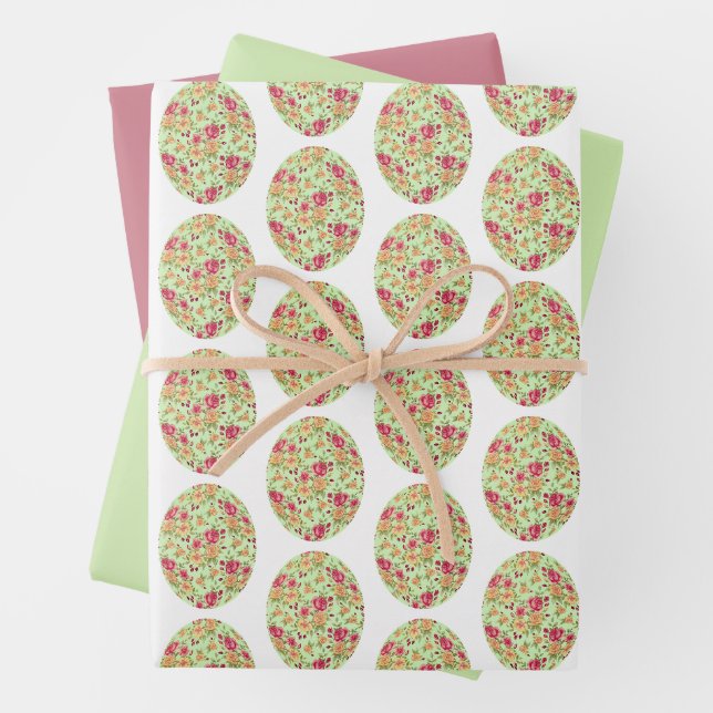 OEufs de Pâques floraux : Papier d'enveloppement d (En situation)