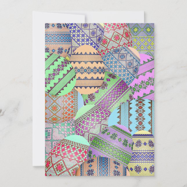 Oeufs de Pâques ukrainiens (Pysanky) Invitation (Devant)