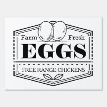 OEufs frais de ferme Panneau extérieur de pelouse