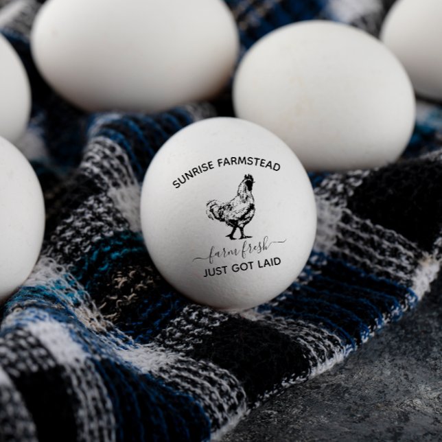 Oeufs frais de la ferme |  Tampon à oeufs monogram (Créateur téléchargé)