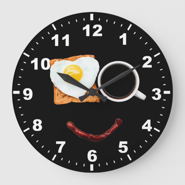 OEufs Fraisés Amusants Horloge murale de la cuisin (Recto)