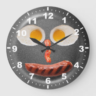OEufs Fraisés Amusants Horloge murale de la cuisin